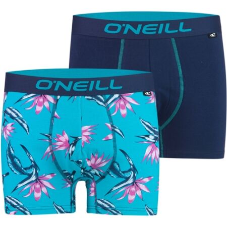 O'Neill MEN BOXER FLORAL TEAL&PLAIN 2PACK