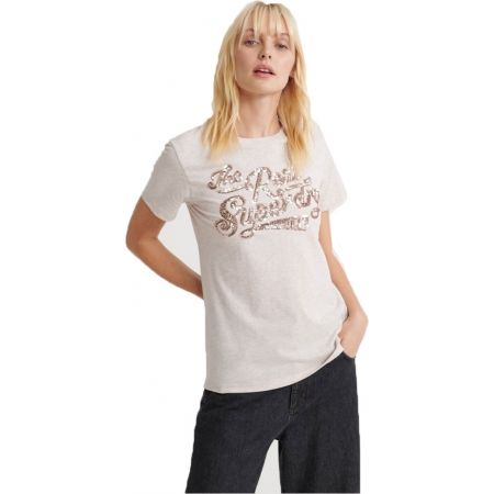 Superdry THE REAL TONAL SEQUIN ENTRY TEE